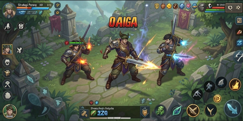 Gameplay 5ZK yang mendebarkan dengan strategi perang dan pembangunan.