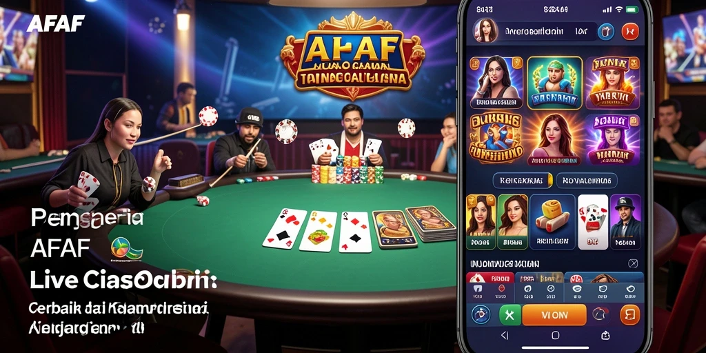Tampilan gameplay AFAF dengan dealer langsung dan suasana kasino yang nyata.