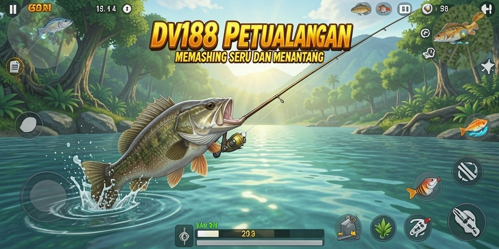 Tampilan screenshot menunjukkan pengalaman gameplay memancing yang mengesankan.