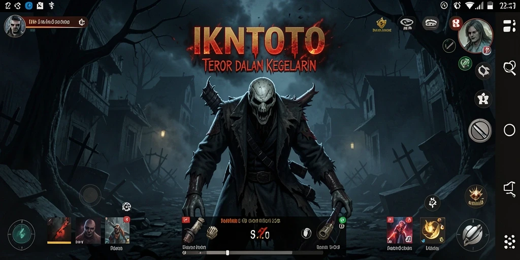 Screenshot gameplay IKNTOTO menampilkan suasana menyeramkan dan tegang.