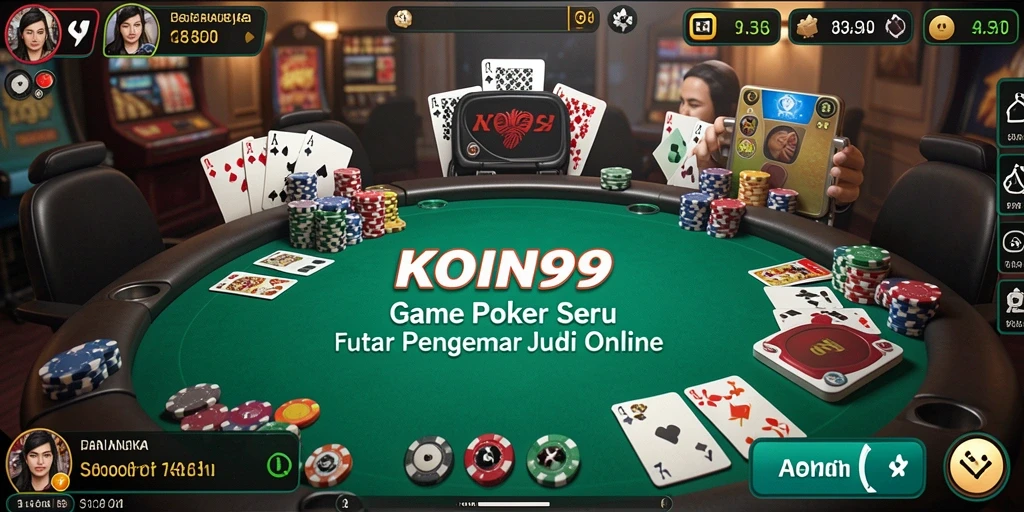 Tampilan menarik dan seru dari gameplay Poker KOIN99.