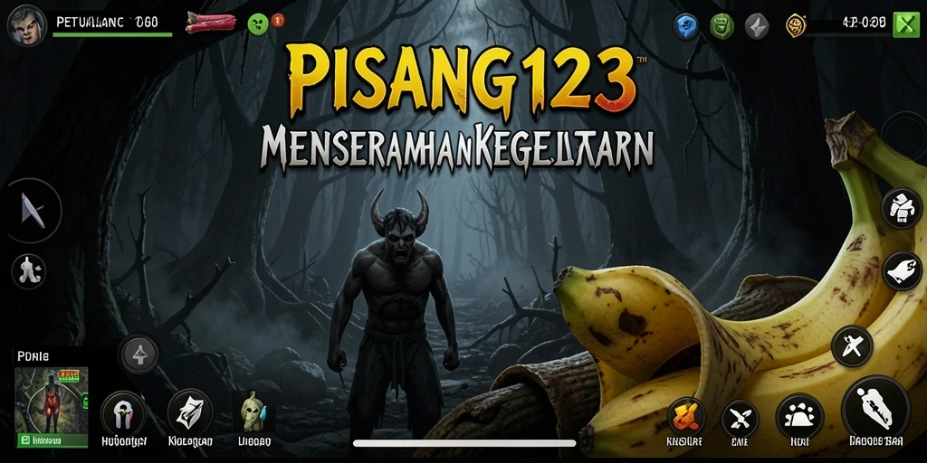 Tangkapan layar dari gameplay PISANG123 yang menakutkan dan mencekam.