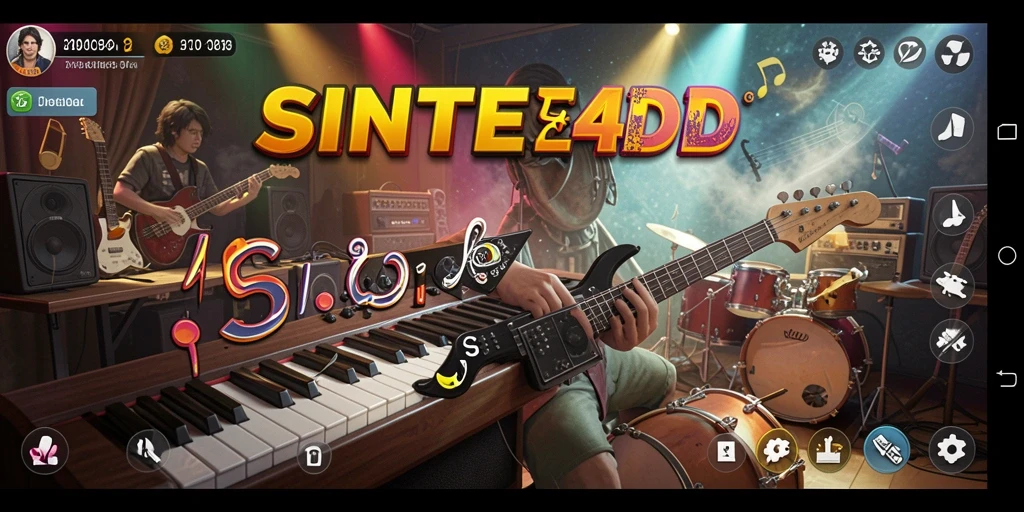 Screenshot gameplay SINTE4D yang menunjukkan pengalaman bermain musik yang menarik.