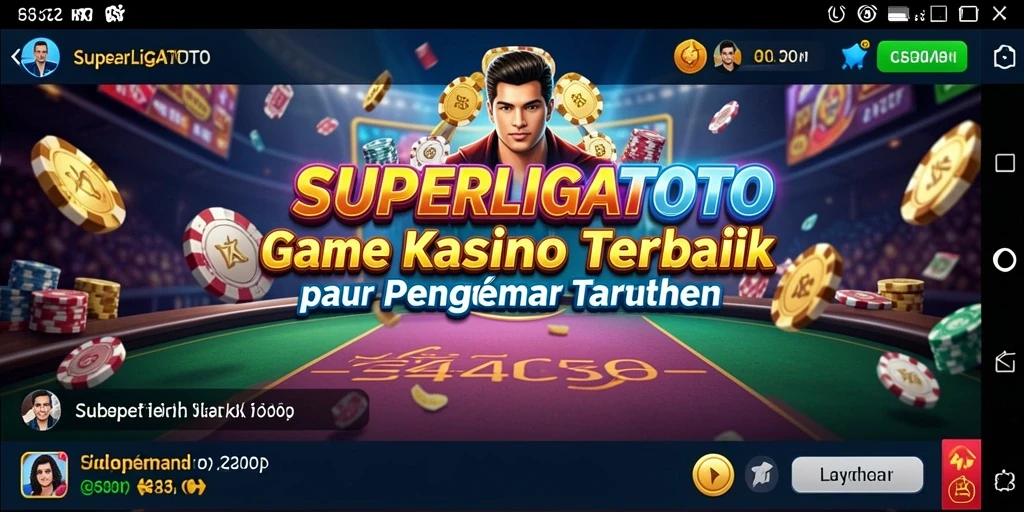 Tampilan layar utama SUPERLIGATOTO dengan berbagai opsi permainan Kasino.