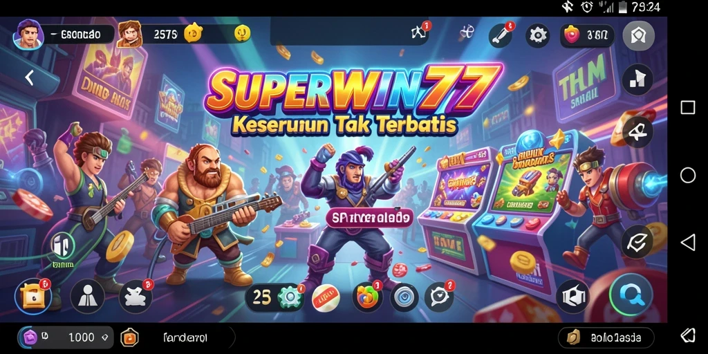 Tampilan gameplay SUPERWIN777 yang penuh warna dan dinamis.