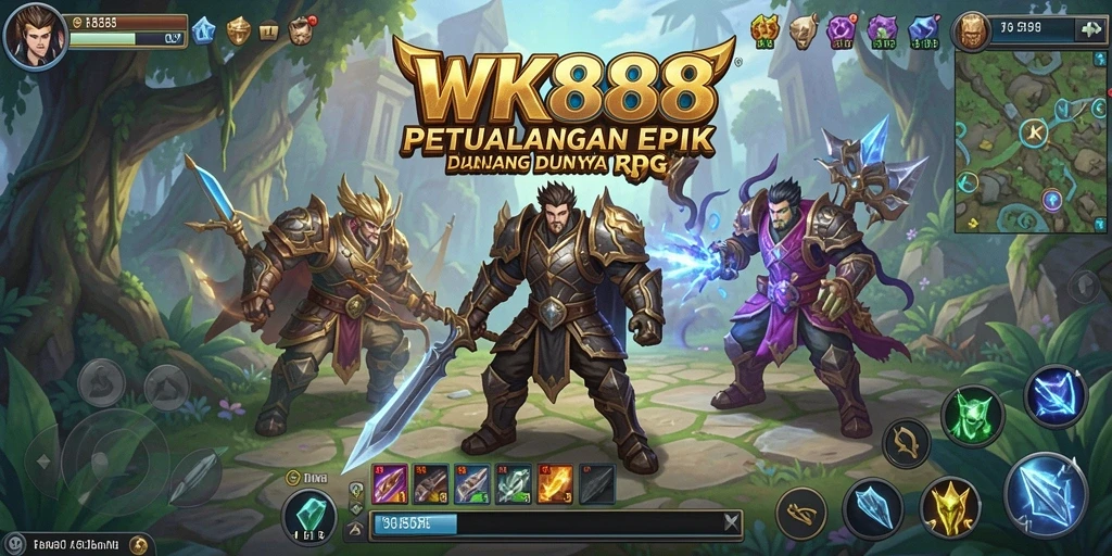 Tampilan gameplay <strong>WK888</strong> yang mendebarkan dalam pertempuran RPG.